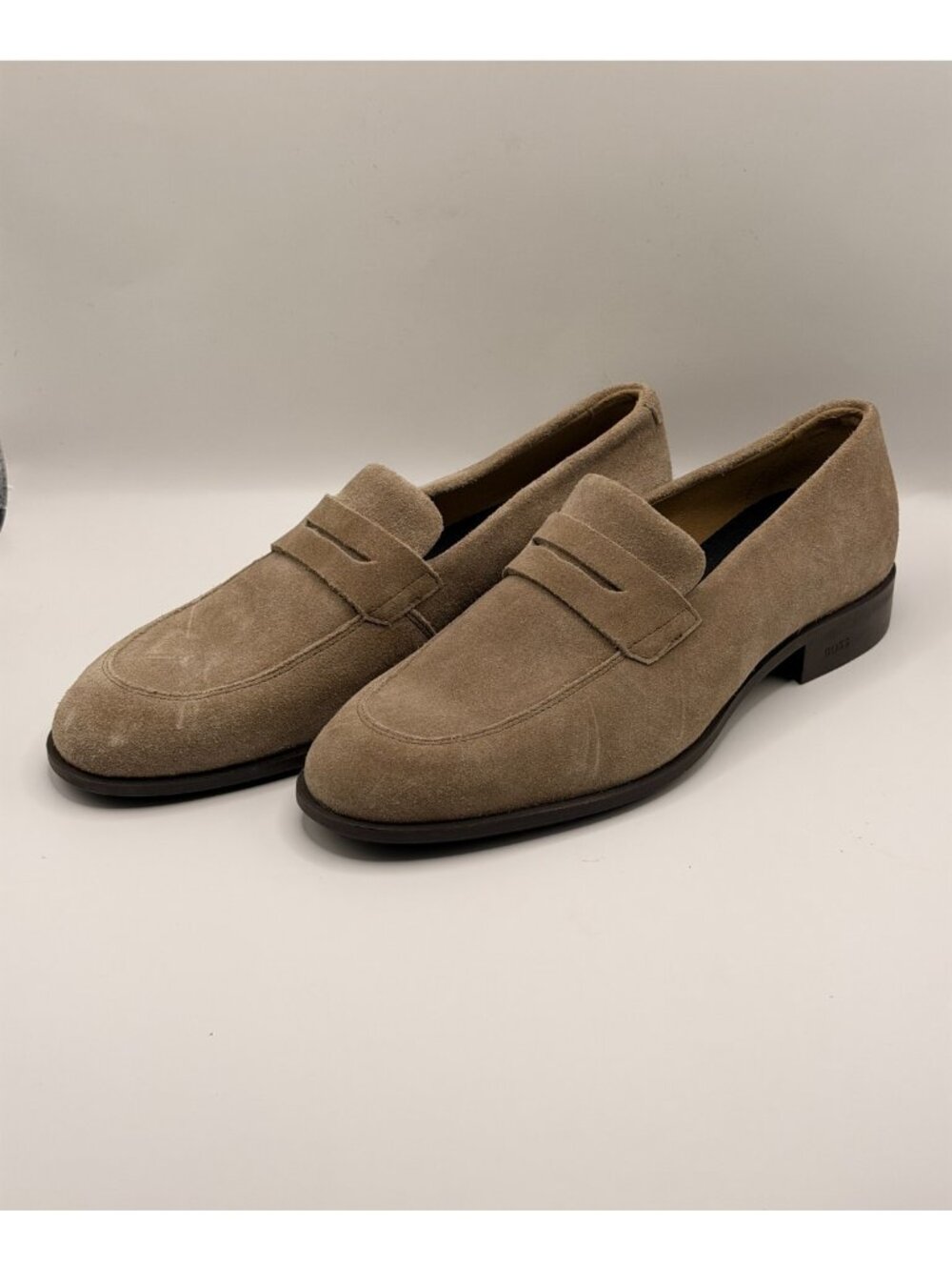BOSS Mens Medium Beige Penny Loafer Sz 7.5